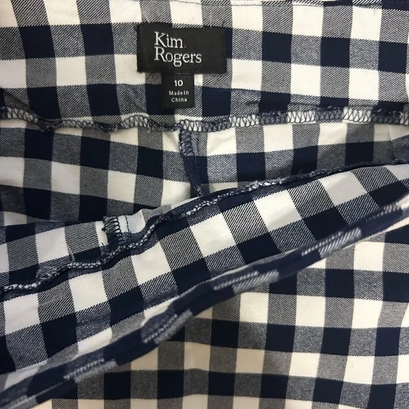 Plaid Mini Skirt in Navy Blue and White Women’s Size 10 - Picture 4 of 9